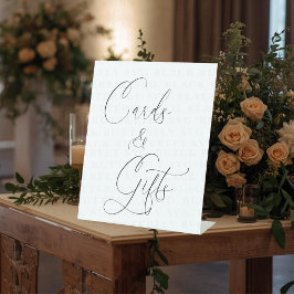 Cards & Gifts Wedding Sign | Elegant Script  Sockelschild