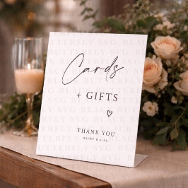Cards & Gifts Wedding Table Sign Minimalist  Sockelschild