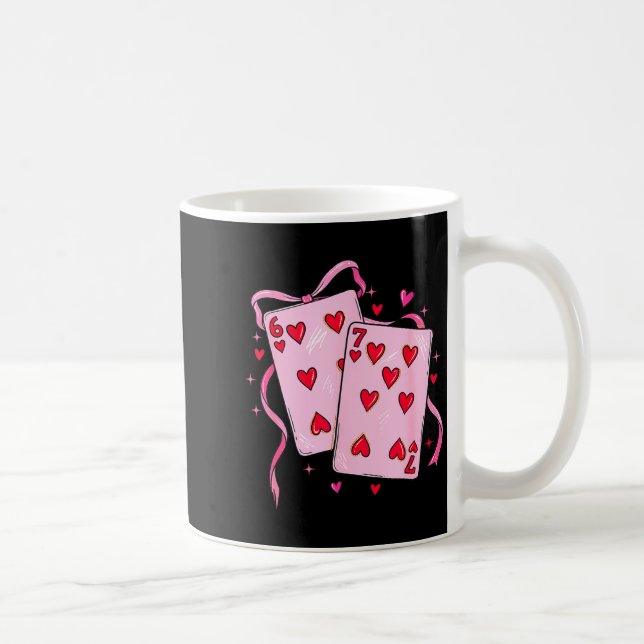 Cards Valentine Meme 6 Coquette Bow Funny Gift Tee Kaffeetasse (Rechts)