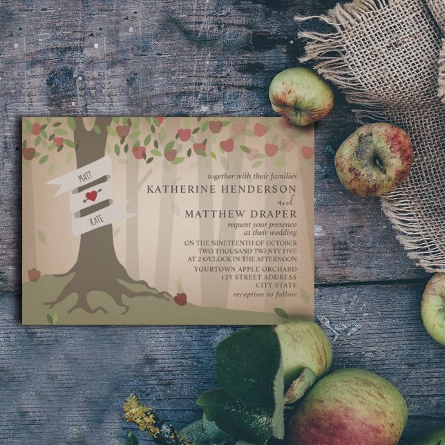 Cardstock Inspiriert Apple Orchard Hochzeit Einladung (Von Creator hochgeladen)