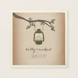 Cardstock Inspiriert Green Camping Lantern Wedding Serviette