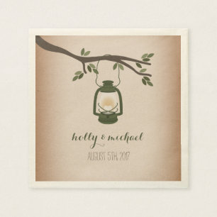 Cardstock Inspiriert Green Camping Lantern Wedding Serviette