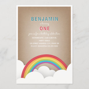 Cardstock Inspiriert Regenbogenwolken Geburtstag Einladung