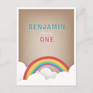 Cardstock inspirierter Regenbogen bewölkt Einladungspostkarte