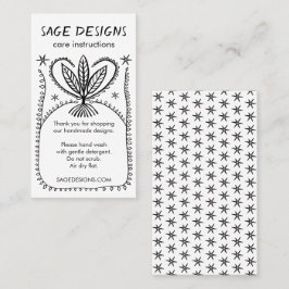 CARE ANWEISUNGEN Boho Whimsical Line Art Visitenkarte