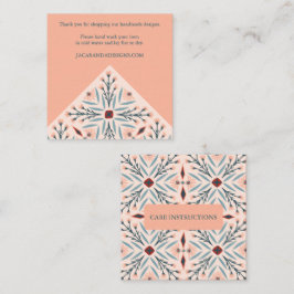 CARE-ANWEISUNGEN Geometrisch elegante Fliesen mit Quadratische Visitenkarte