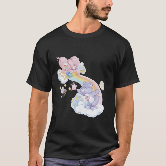 Care Bears Cheer & Share Regenbogen-Wasserfall T-Shirt (Vorderseite)
