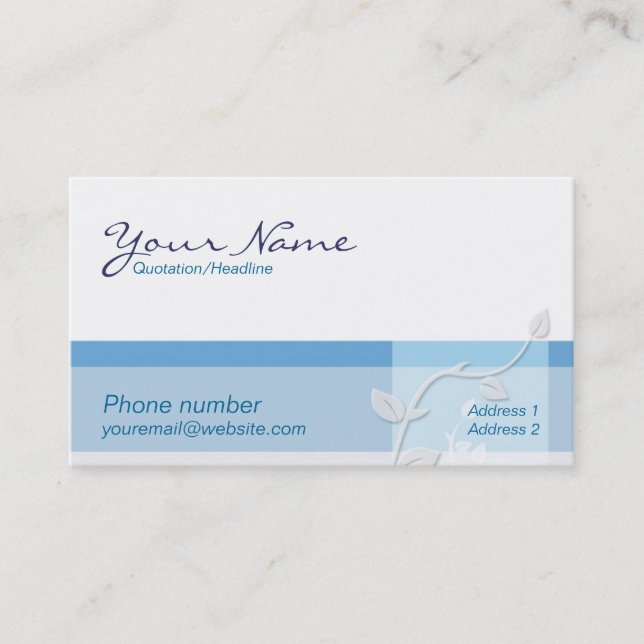 Care Blue Business Card Visitenkarte (Vorderseite)