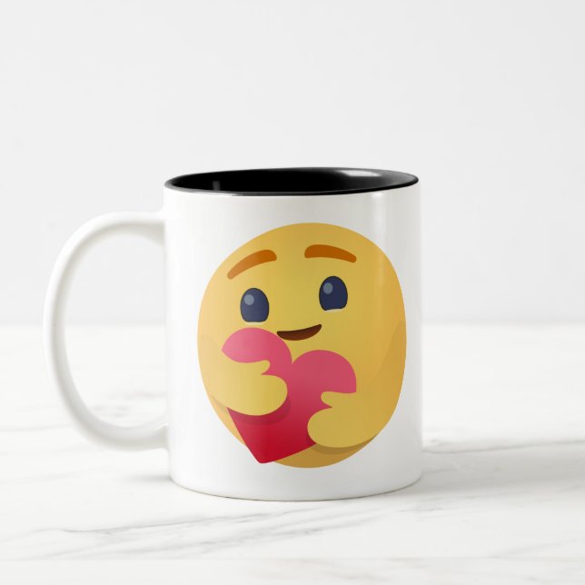 Care Emojis Facebook Zweifarbige Tasse (Links)