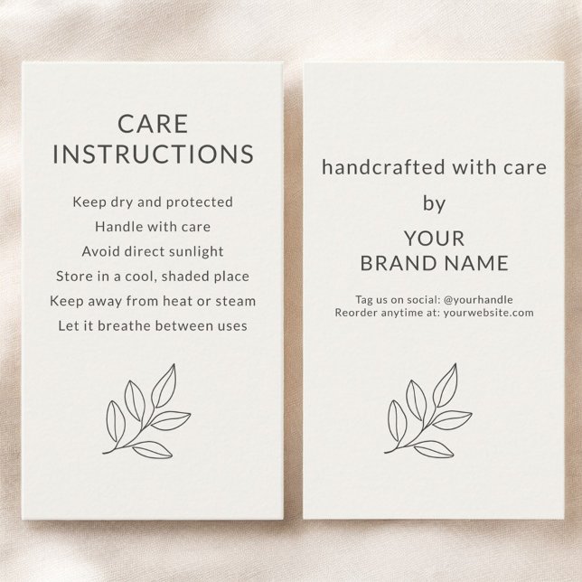 Care Instructions Neutral Botanical Small  Visitenkarte (Von Creator hochgeladen)