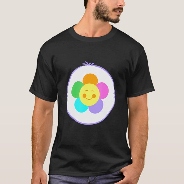 Care Lila Bären Blume Bauch Symbol Leichtes Hallow T-Shirt (Vorderseite)