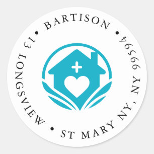 Care Zuhause Company Classic Round Aufkleber