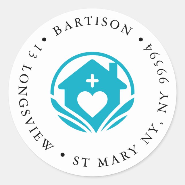 Care Zuhause Company Classic Round Aufkleber (Vorderseite)