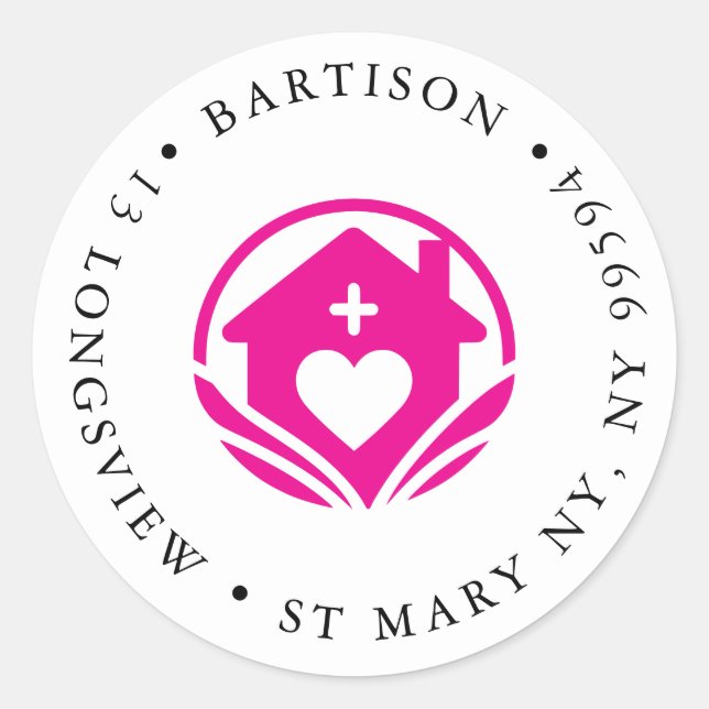 Care Zuhause Company Classic Round Aufkleber (Vorderseite)