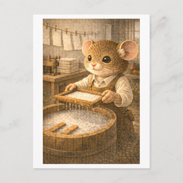 Career Mouse as Paper Maker Postkarte (Vorderseite)