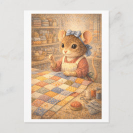 Career Mouse as Quilter Postkarte