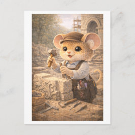Career Mouse as Stone Mason Postkarte
