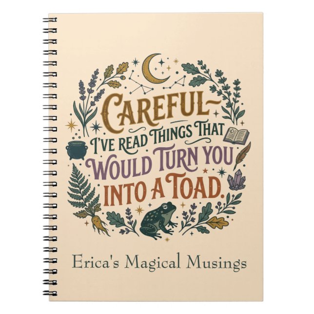Careful I've Read Things Funny Book Witch Quote  Notizblock (Vorderseite)