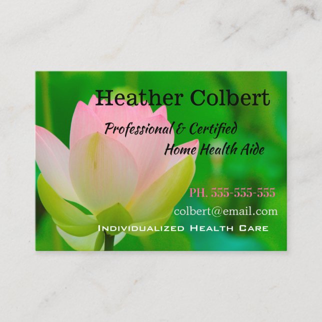 Caregiver Frische Blumenfreude Visitenkarte (Vorderseite)