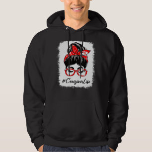 Caregiver gebleicht Messy Bun Aufwertungstag für Hoodie