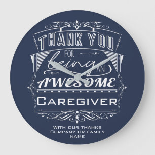 Caregiver Thank You Appreciation Große Wanduhr
