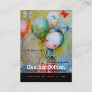Caregiver Wertvoll Butterfly Girl Visitenkarte