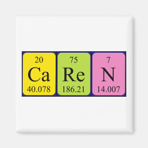 Caren-Periodensystemnamenmagnet Magnet