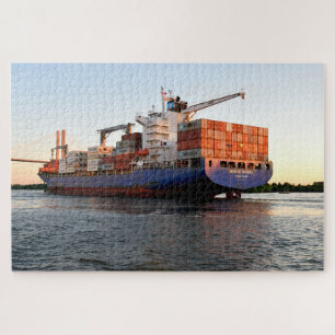 Cargo Ship at Savannah, Georgia River Puzzle