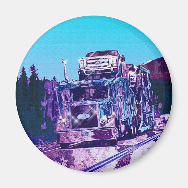 CARGO TRUCK BIG RIG TRUCKERS Geschenke Magnet (Vorne)