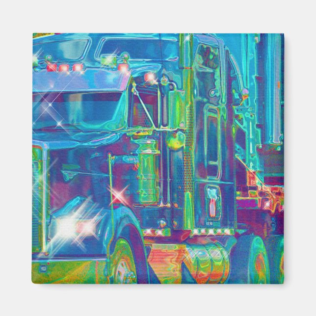 CARGO TRUCK BIG RIG TRUCKERS Geschenke Magnet (Vorne)