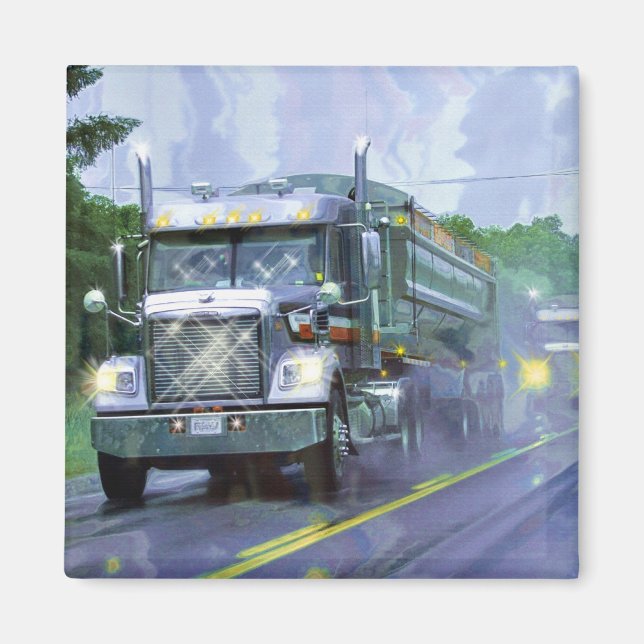 CARGO TRUCK BIG RIG TRUCKERS Geschenke Magnet (Vorne)