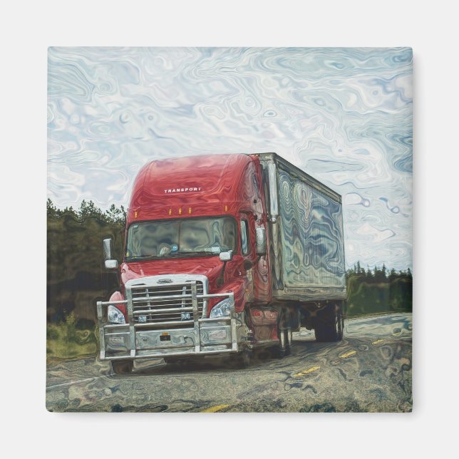 CARGO TRUCK BIG RIG TRUCKERS Geschenke Magnet (Vorne)