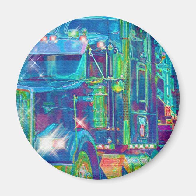 CARGO TRUCK BIG RIG TRUCKERS Geschenke Magnet (Vorne)