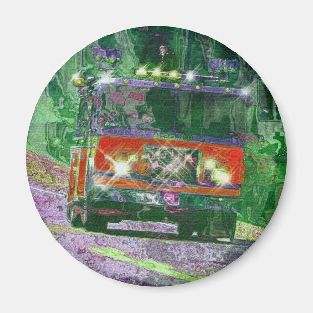 CARGO TRUCK BIG RIG TRUCKERS Geschenke Magnet (Vorne)