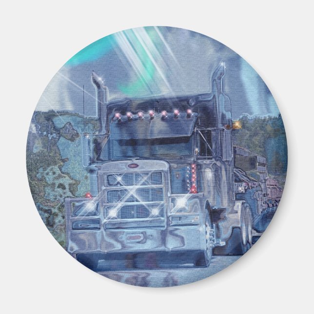 CARGO TRUCK BIG RIG TRUCKERS Geschenke Magnet (Vorne)