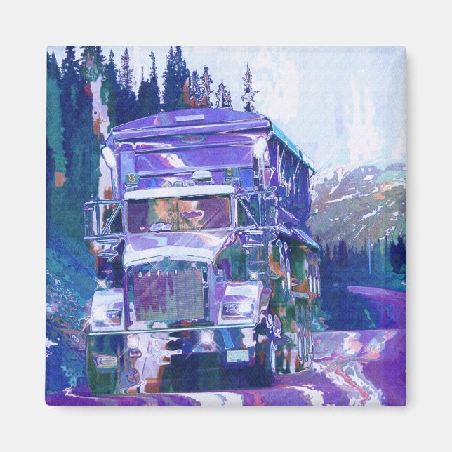 CARGO TRUCK BIG RIG TRUCKERS Geschenke Magnet (Vorne)