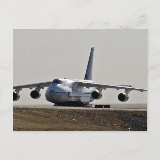 Cargolifter-Flugzeug am Flughafen Postkarte (Vorderseite)