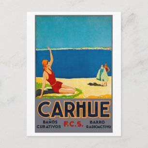 Carhue Argentinien Vintage-Reiseposter Restauriert Postkarte
