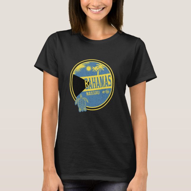 Caribbean Bahamas Nassau Vintage Vacation Tropical T-Shirt (Vorderseite)