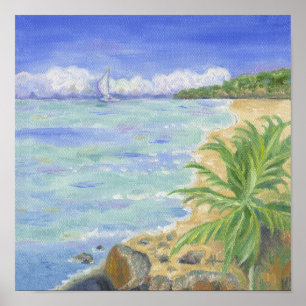 Caribbean Beach Art Poster