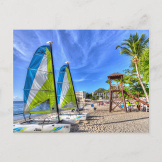Caribbean Beach Footprints Postkarte