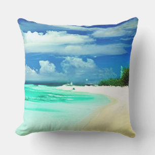 Caribbean Beach mit Deep Blue Summer Sky Kissen