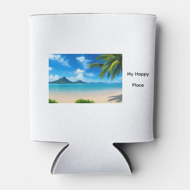 Caribbean Beach My Happy Place Dosenkühler (Vorderseite)
