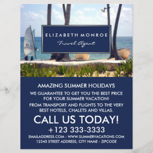 Caribbean Beach, Travel Agent Advertising Flyer