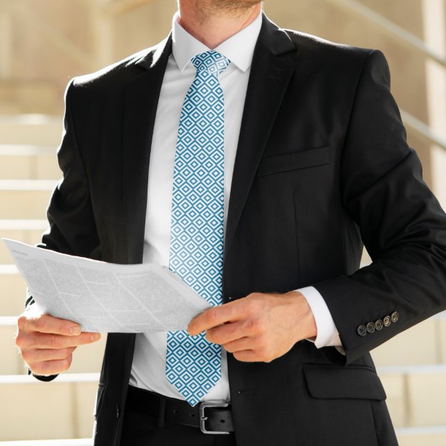 Caribbean Blue Diamonds Pattern Krawatte (Von Creator hochgeladen)