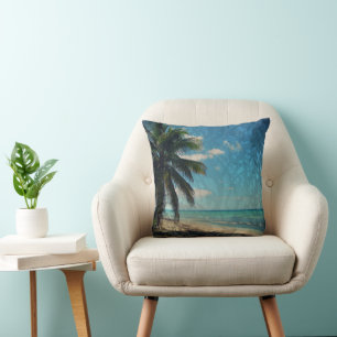 Caribbean Blue Digital Foto Art Kissen
