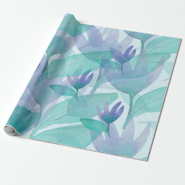 Caribbean Blue Green Watercolor Wonder Blume Geschenkpapier