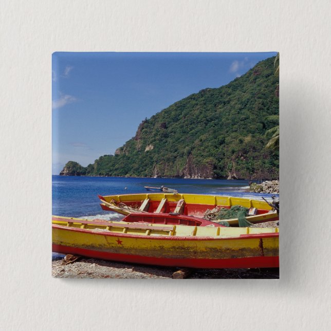 Caribbean, BWI, St. Lucia, Sailboats, Soufriere. Button (Vorderseite)