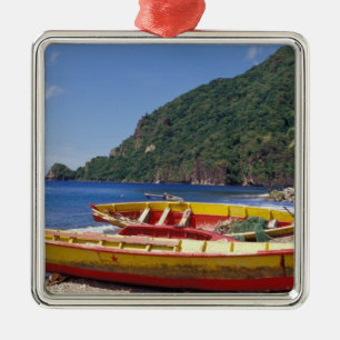 Caribbean, BWI, St. Lucia, Sailboats, Soufriere. Ornament Aus Metall