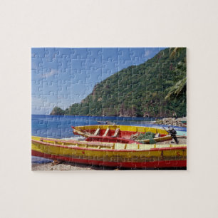 Caribbean, BWI, St. Lucia, Sailboats, Soufriere. Puzzle